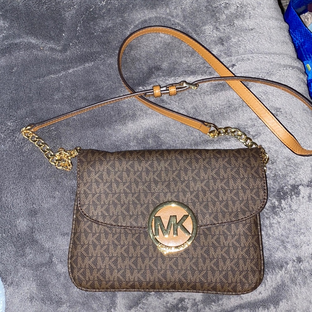 Michael Kors Beige Brown Side Bag